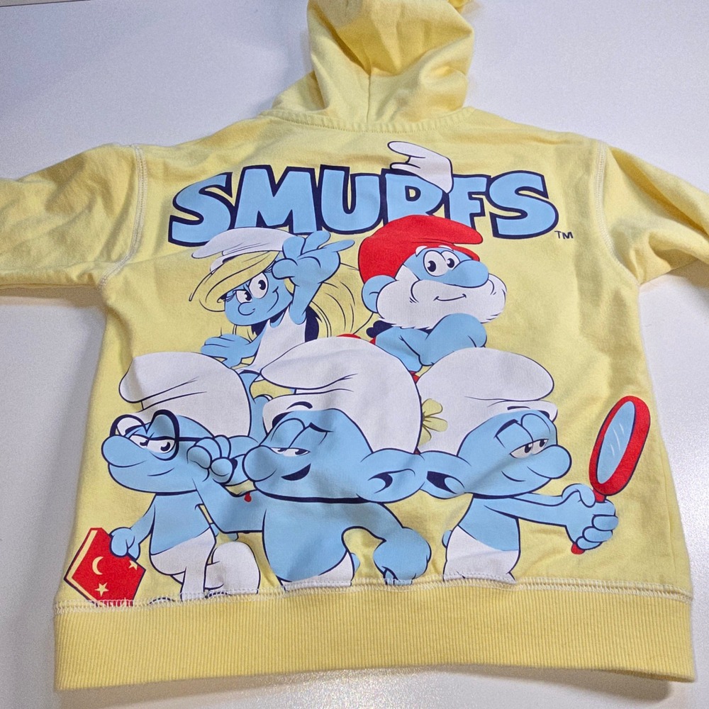 The Smurfs Toddler Hoodie 3T Yellow Papa Smurf Smurfette Graphic Pullover